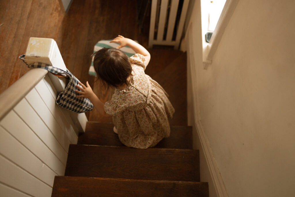 kids in their own home during a family session