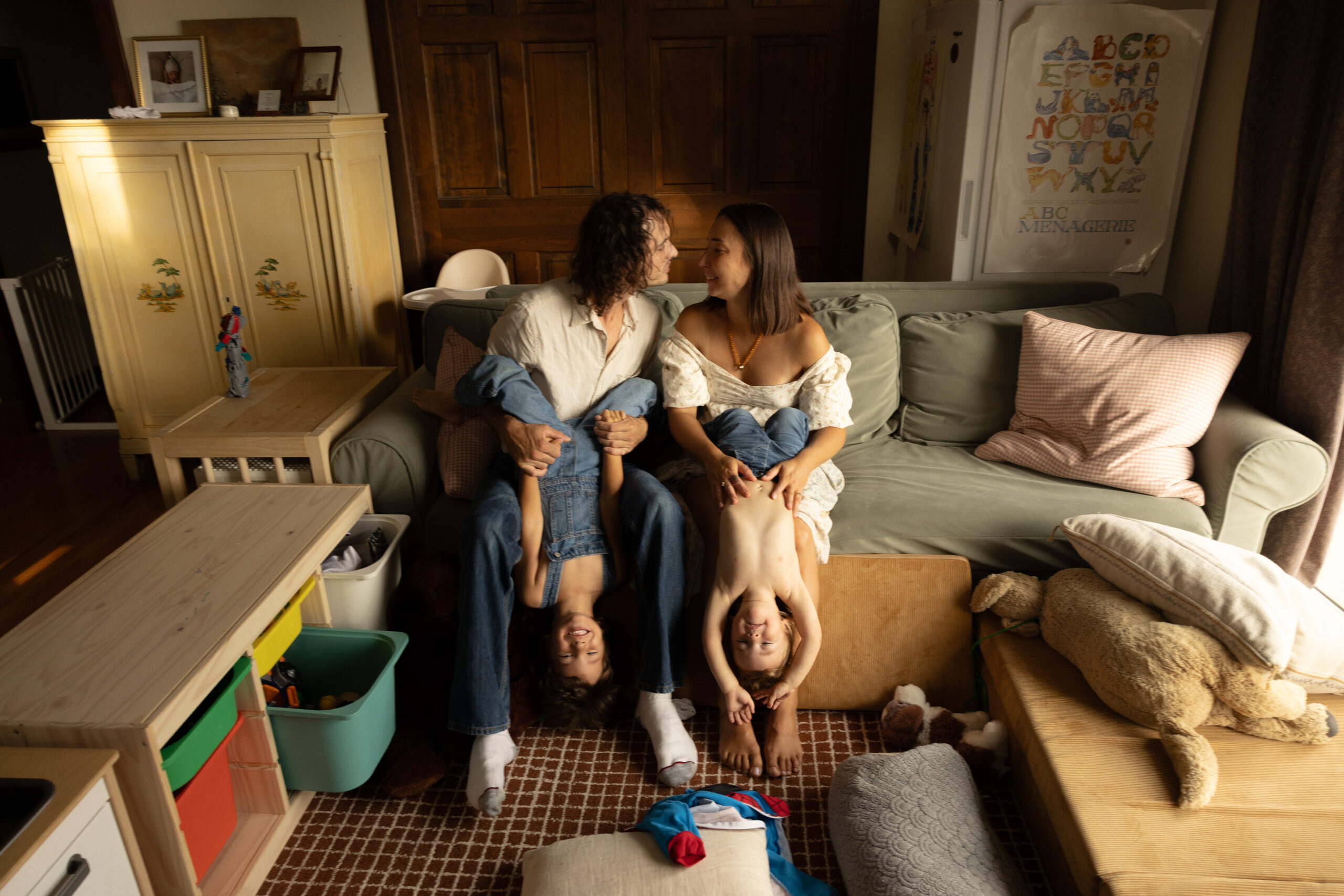 Family photo in their own home.